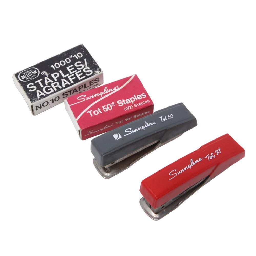 Vintage Swingline Staplers TOT 50 Red Grey Stapler Retro Made USA Staples Lot 2